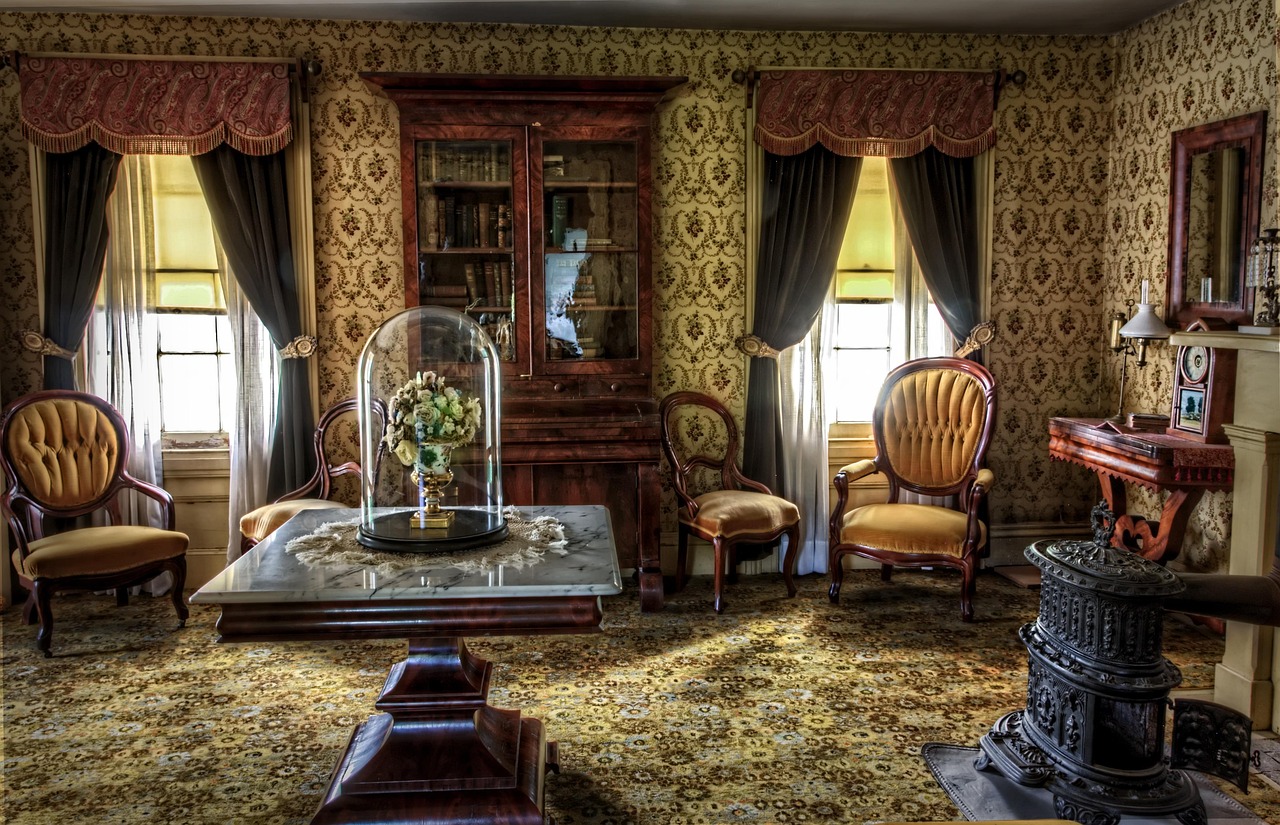 Gezellige vintage slaapkamer met vloerverwarming. Gezellige vintage slaapkamer met vloerverwarming.